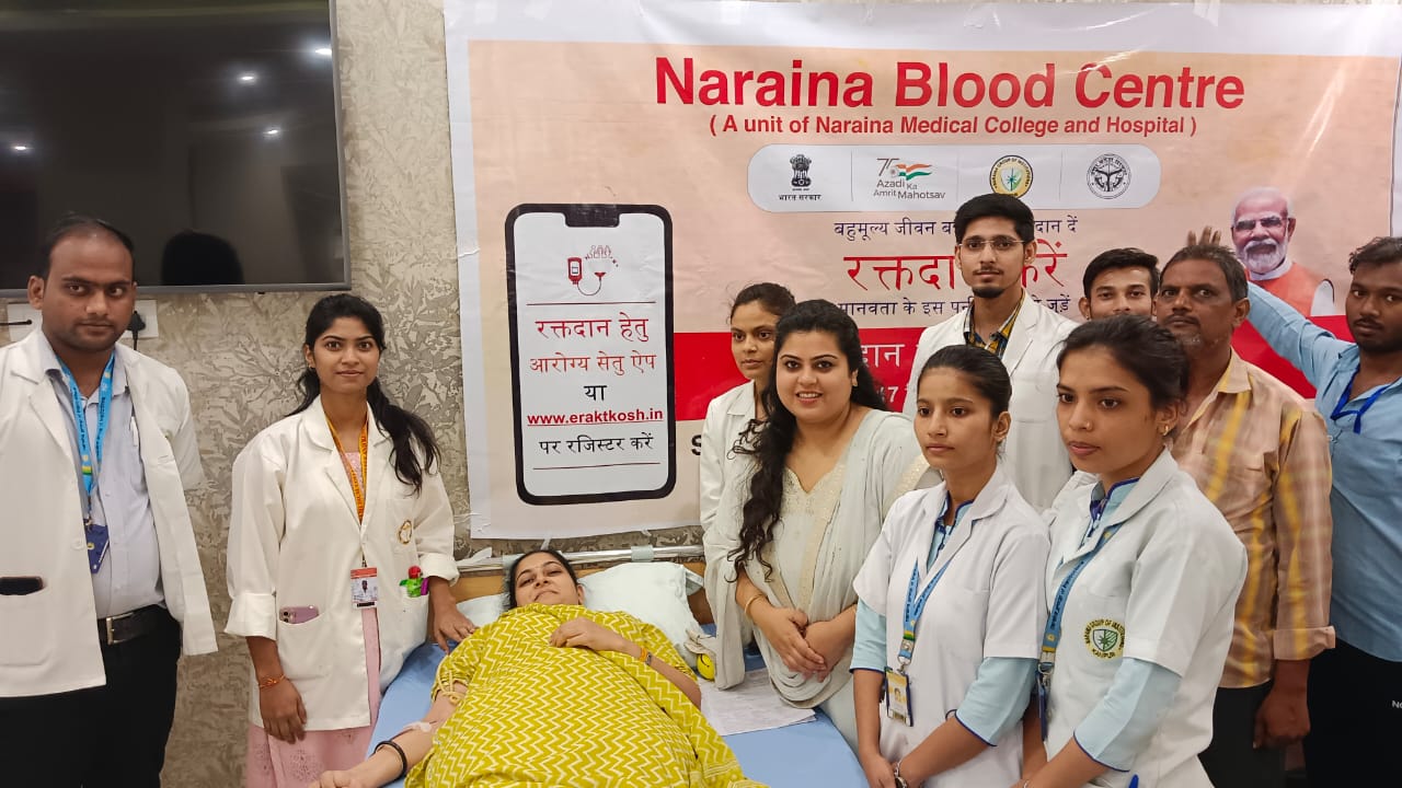 Blood donation camp organized by Naraina medical college